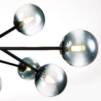 15-Light Modern Linear Sputnik Kitchen Island Light Branch Cluster Glass Globe Bubble Chandelier