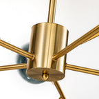15-Light Modern Linear Sputnik Kitchen Island Light Branch Cluster Glass Globe Bubble Chandelier