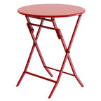 3-Piece Minimalist Patio Bistro Set of Foldable Round Table & Chairs - 3-Piece-Patio-Bistro-Set