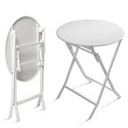 3-Piece Minimalist Patio Bistro Set of Foldable Round Table & Chairs - 3-Piece-Patio-Bistro-Set