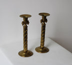Bougeoirs Art déco vintage en laiton | Lot de 2