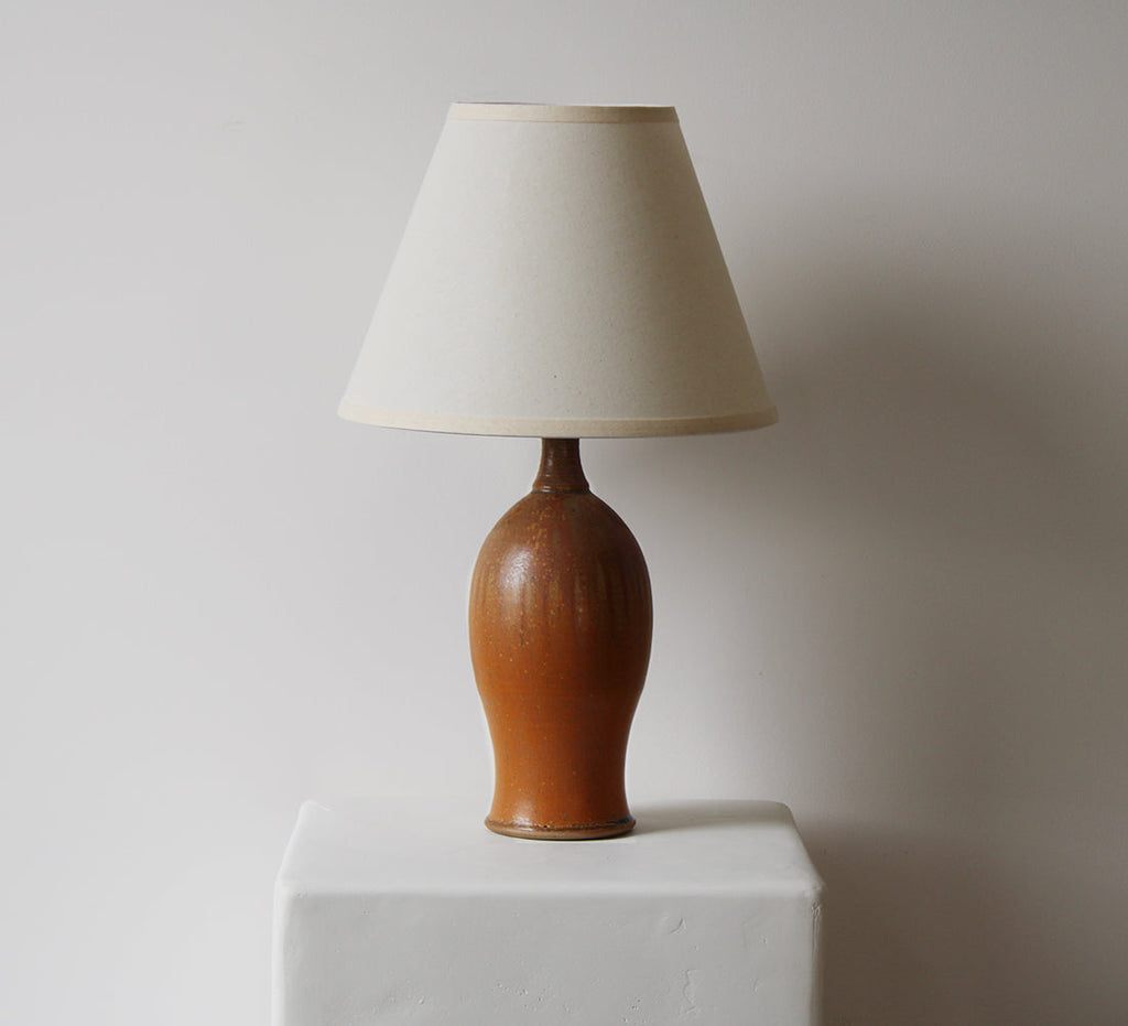 Lampe de table en céramique, grès marron