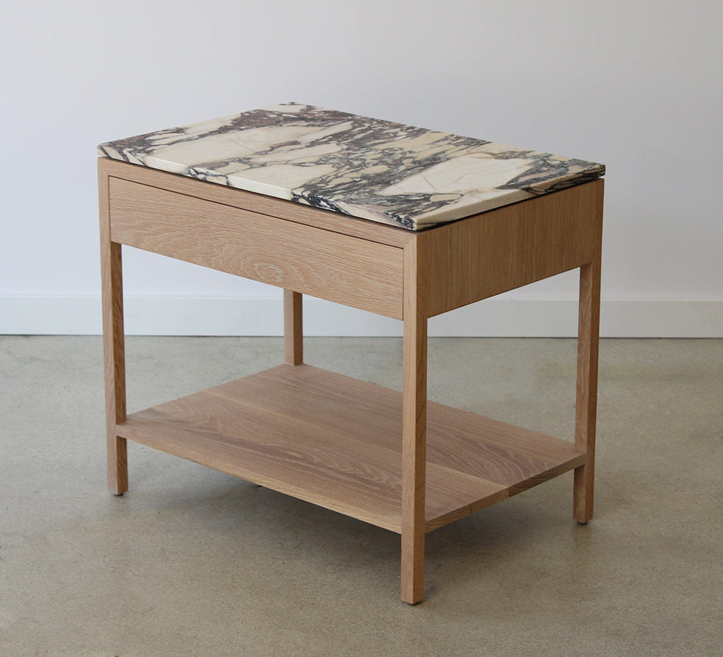Table de chevet Davis, plateau en marbre 