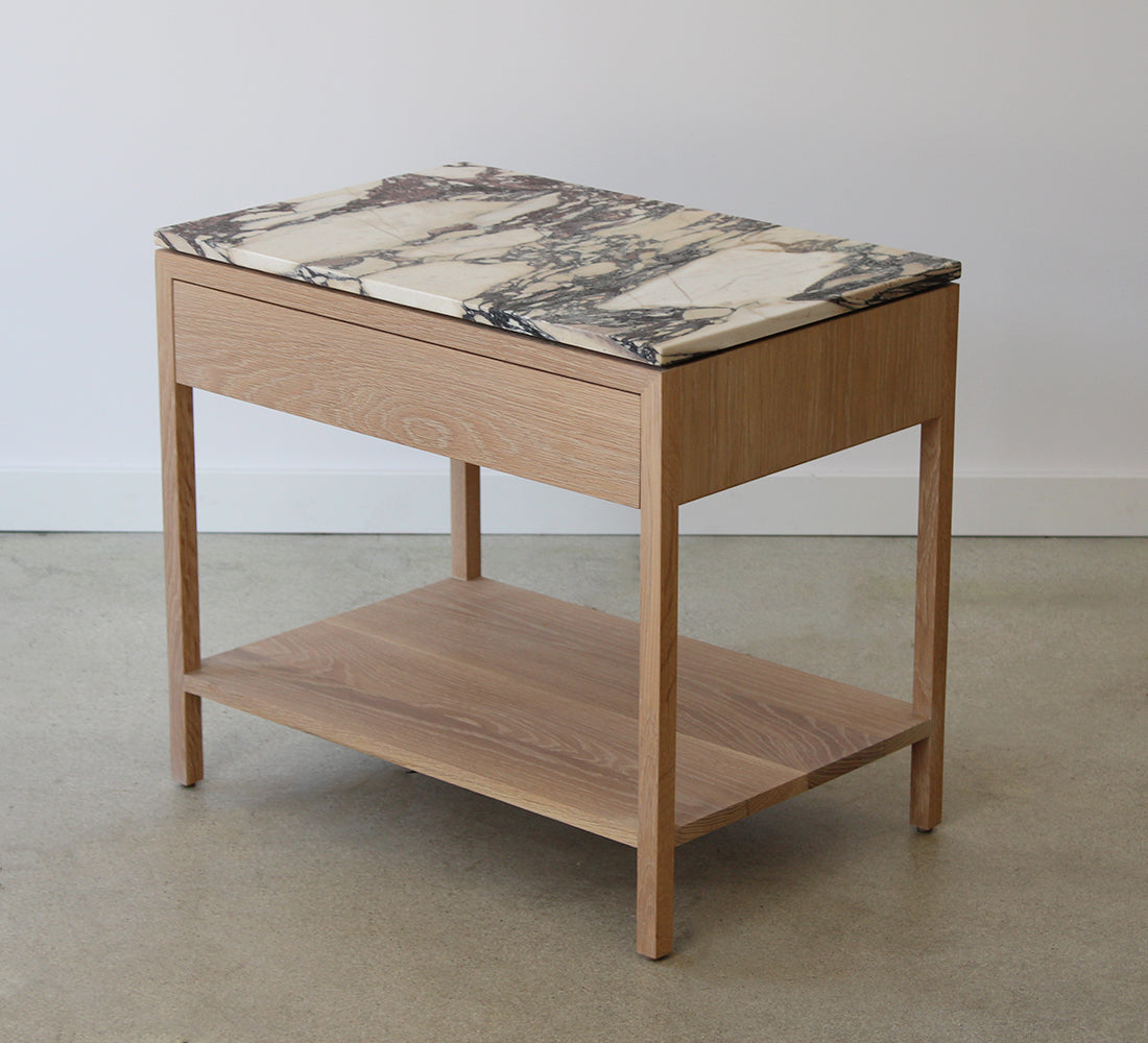 Table de chevet Davis, plateau en marbre 