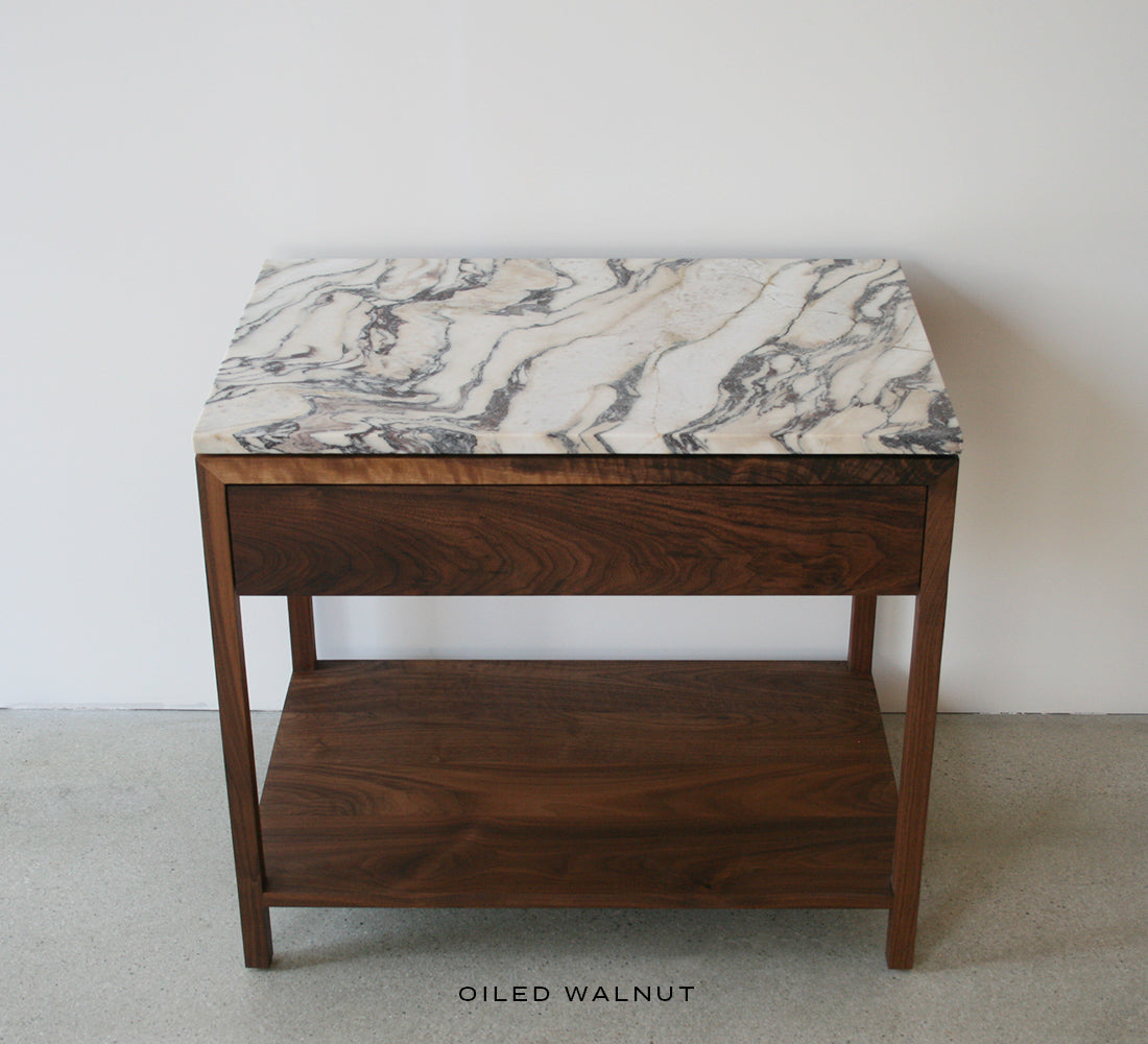 Table de chevet Davis, plateau en marbre 