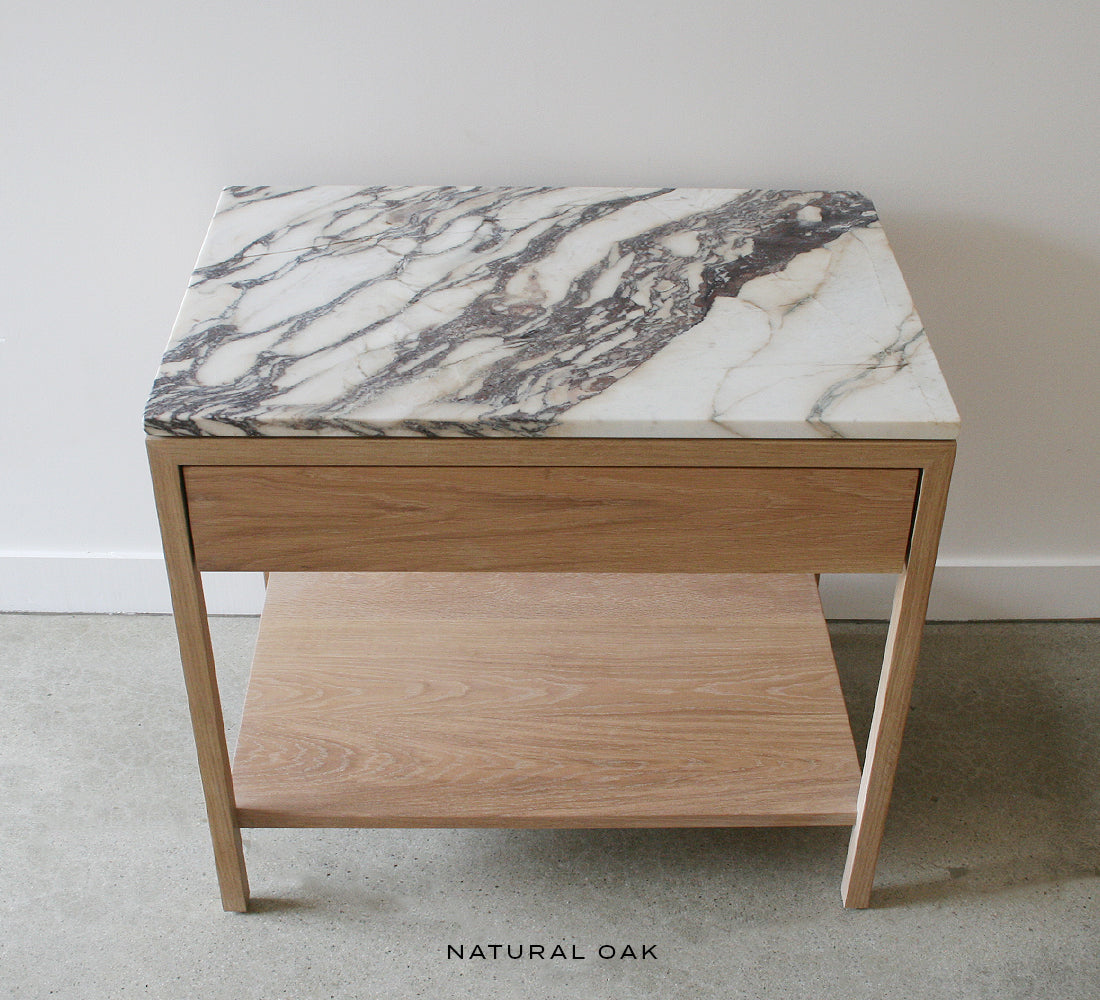 Table de chevet Davis, plateau en marbre 