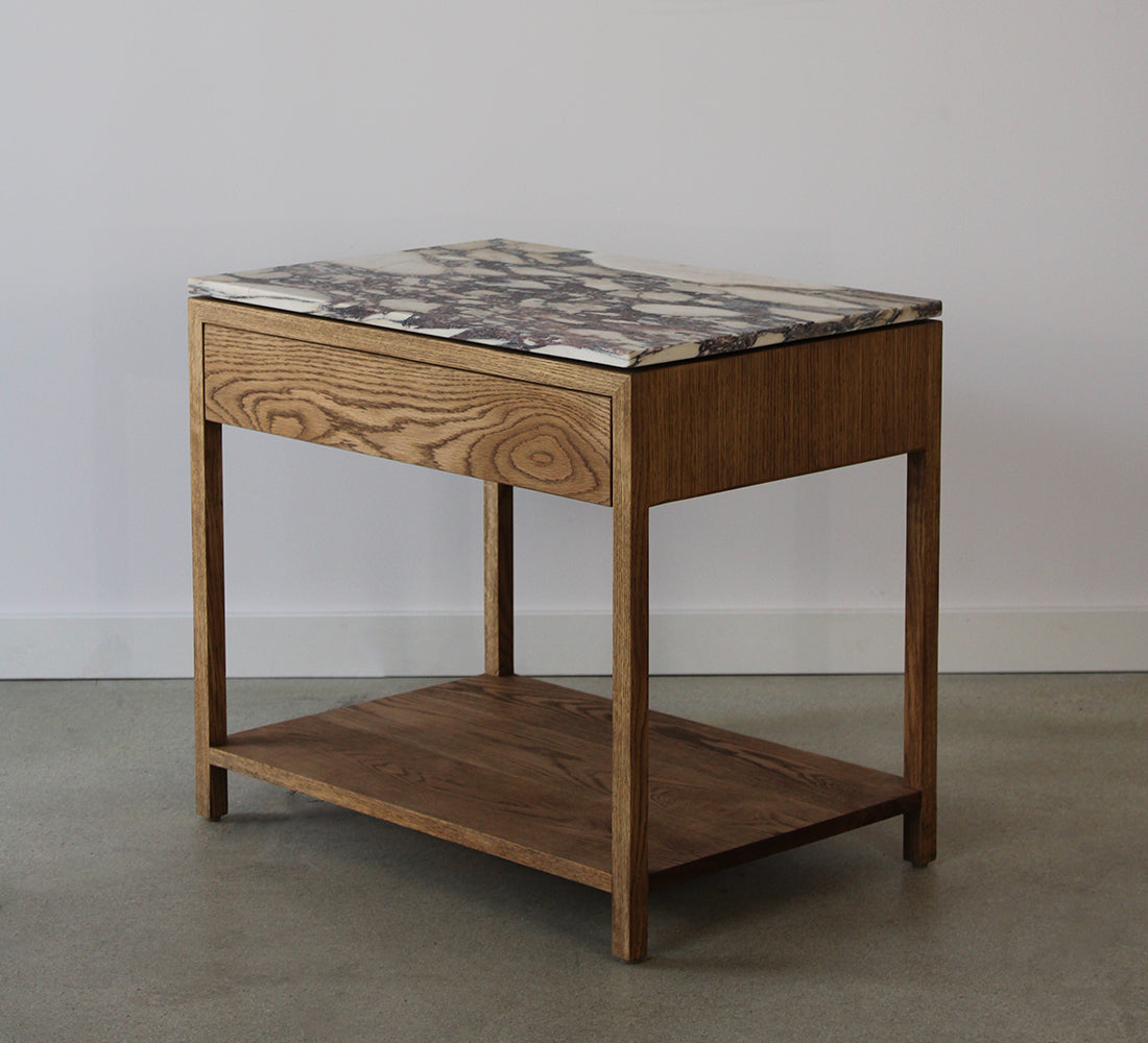 Table de chevet Davis, plateau en marbre 