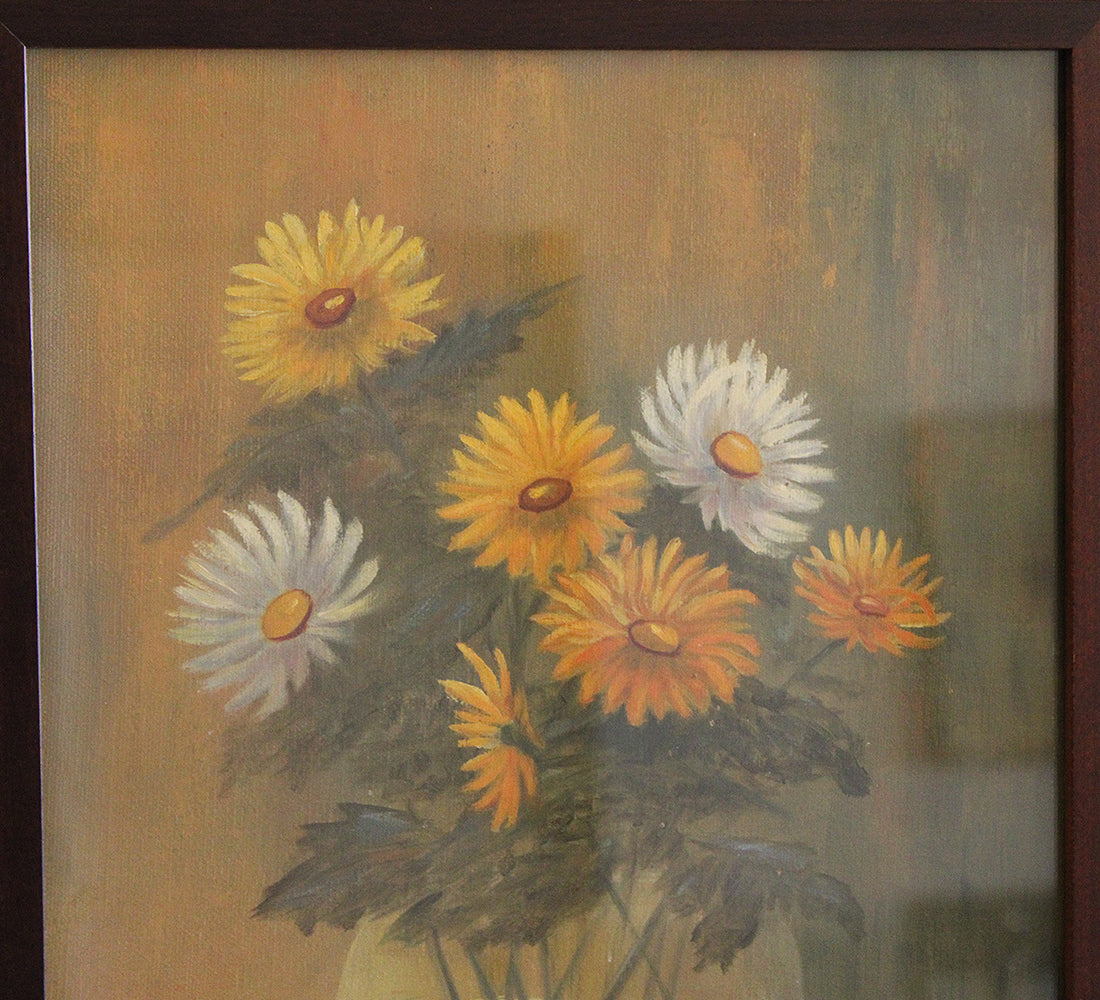 Nature morte aux marguerites vintage