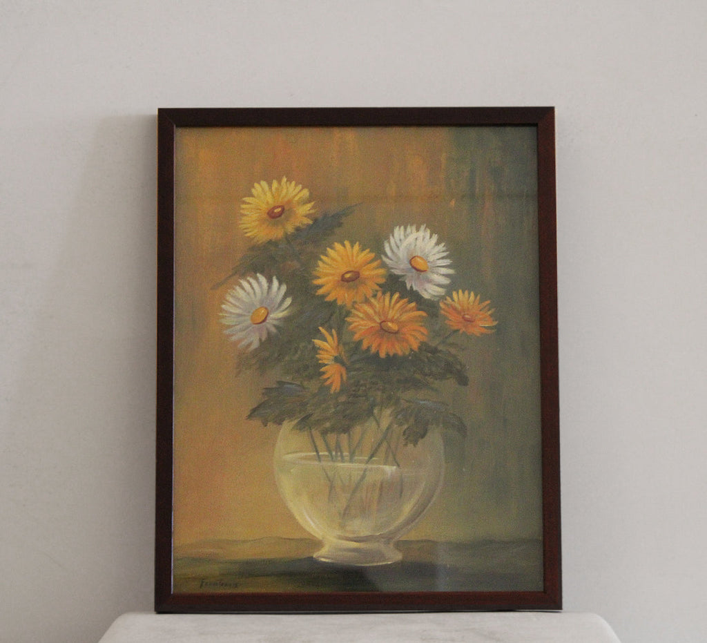Nature morte aux marguerites vintage