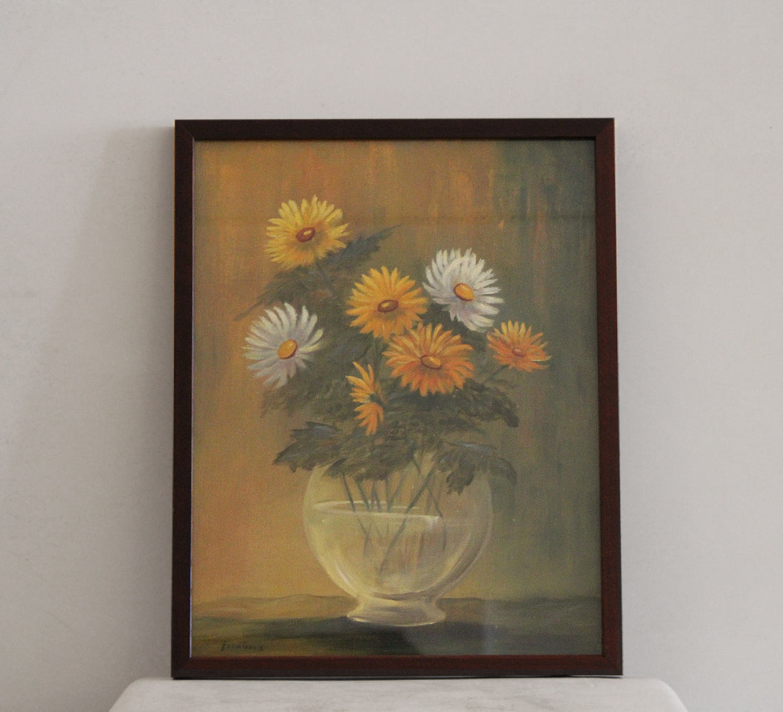 Nature morte aux marguerites vintage