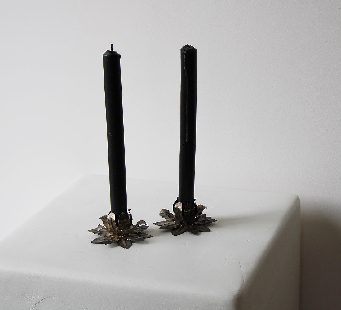 Bougeoirs floraux vintage | Lot de 2
