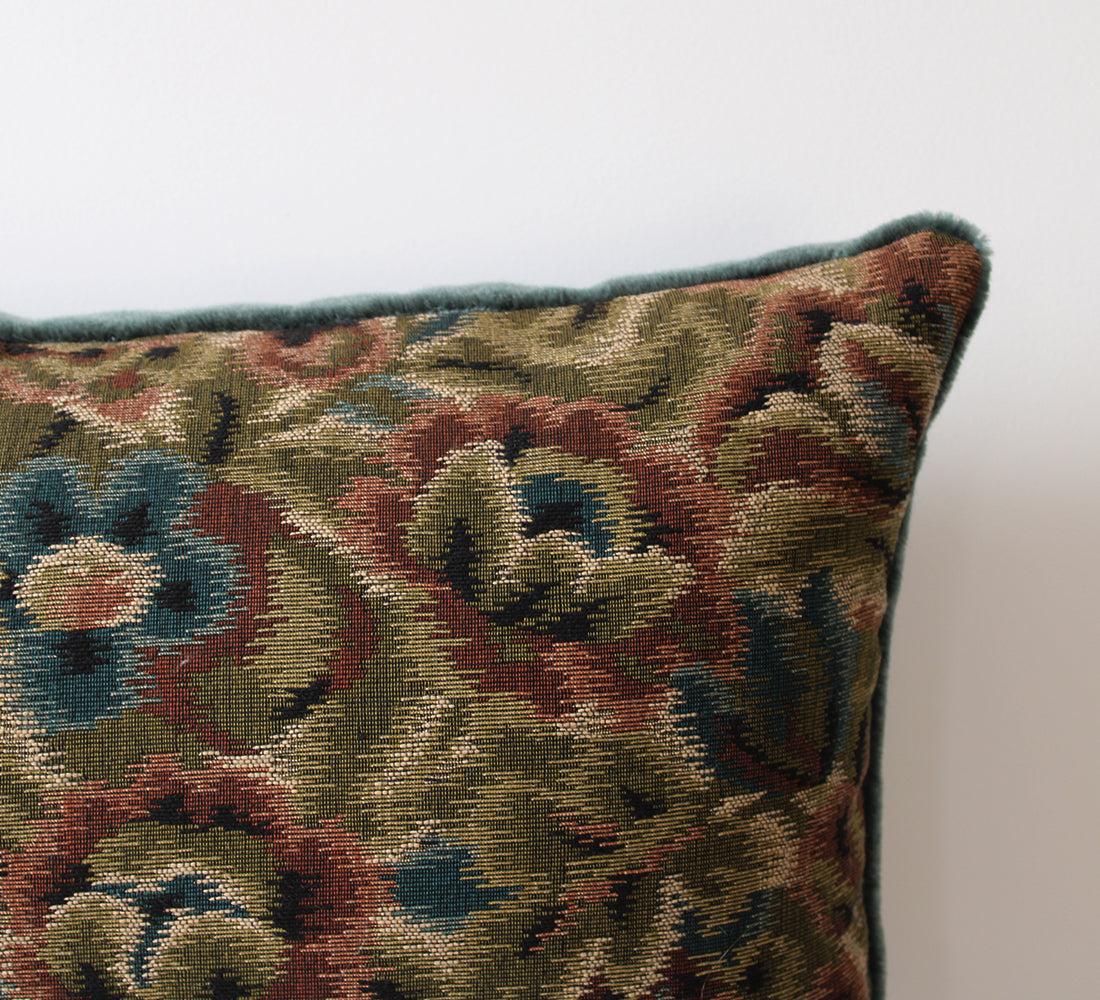 Coussin Jacquard Français Vintage