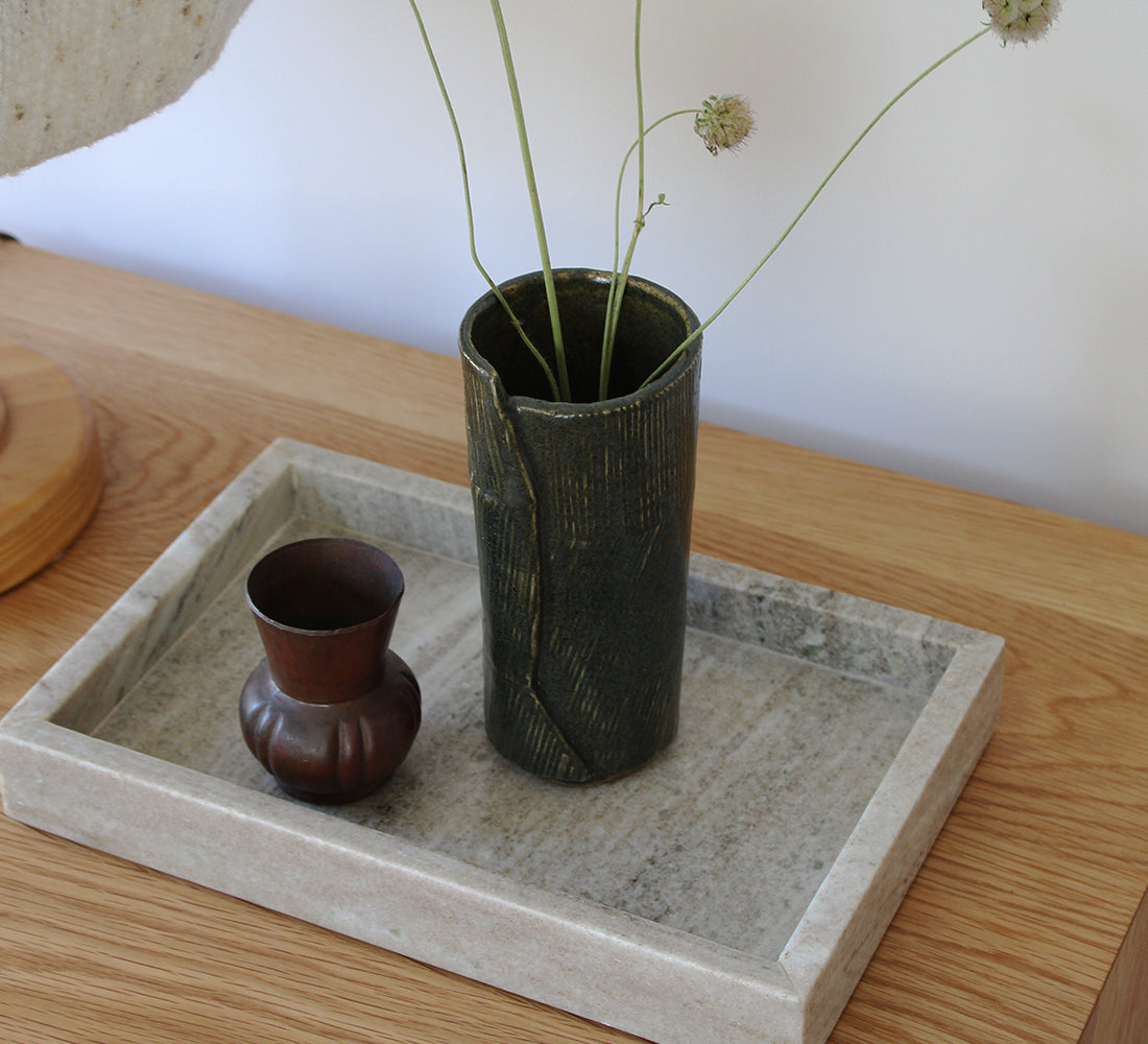 Vase d'atelier vert vintage