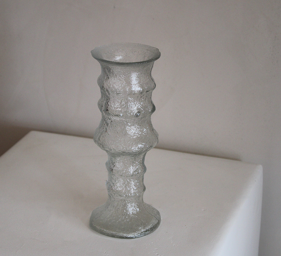 Vase en verre artistique froissé vintage