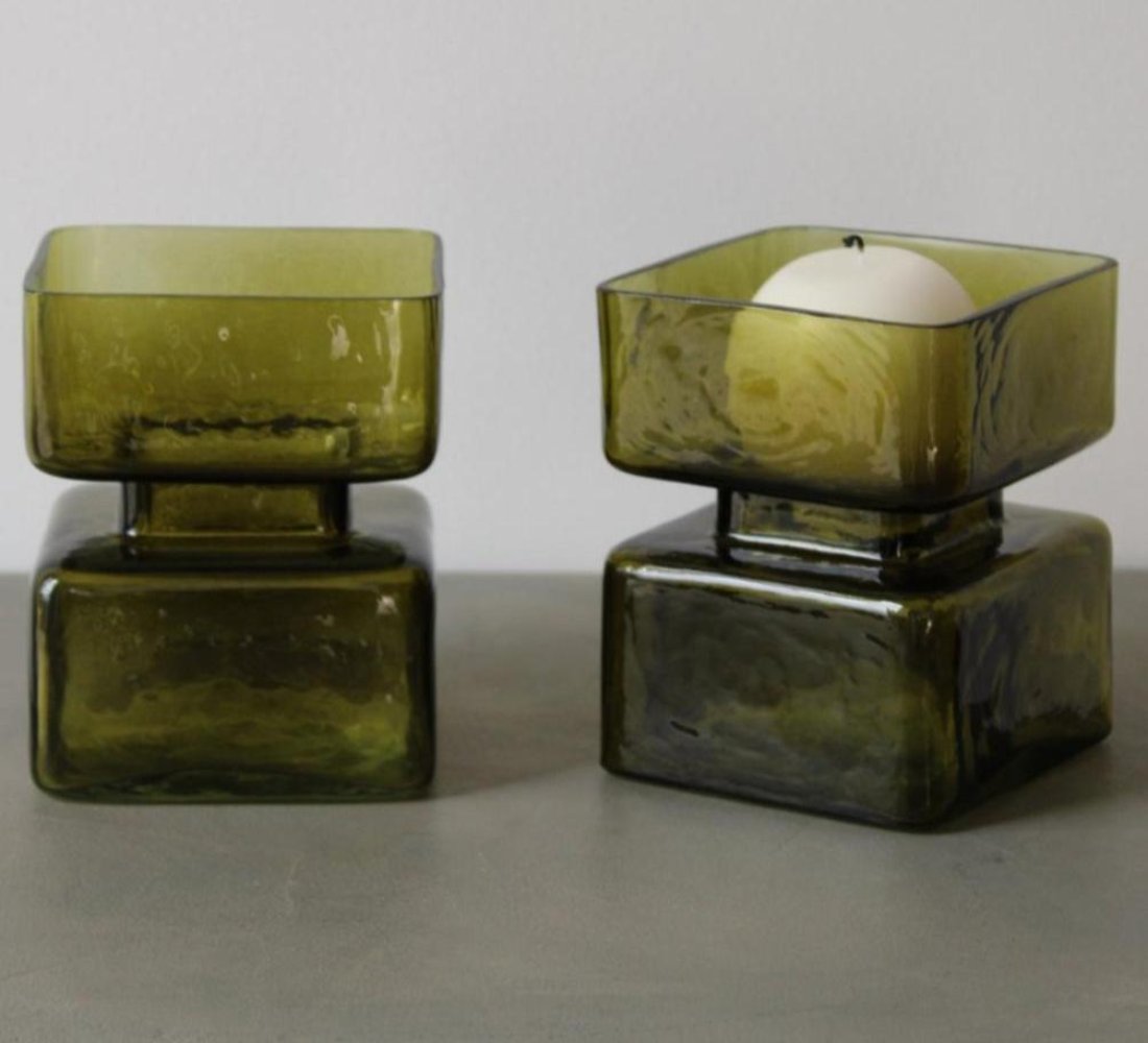 Bougeoir vert olive