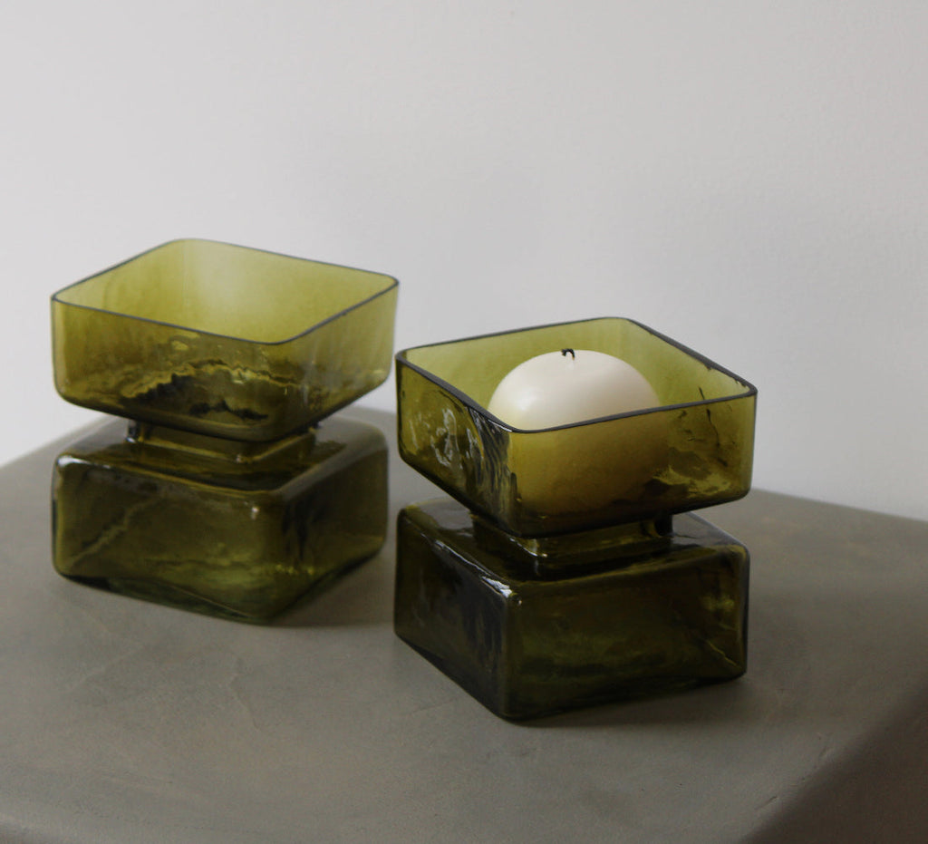 Bougeoir vert olive