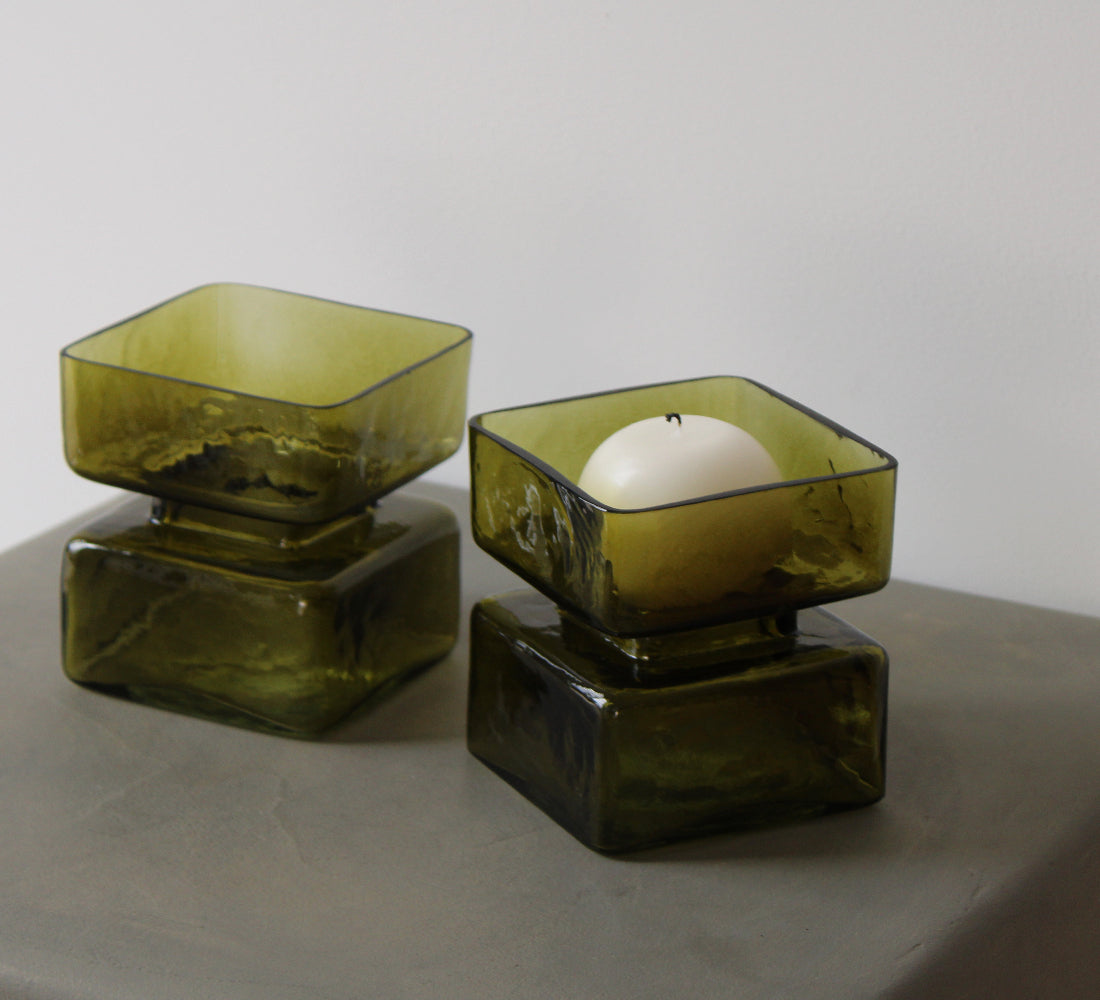 Bougeoir vert olive