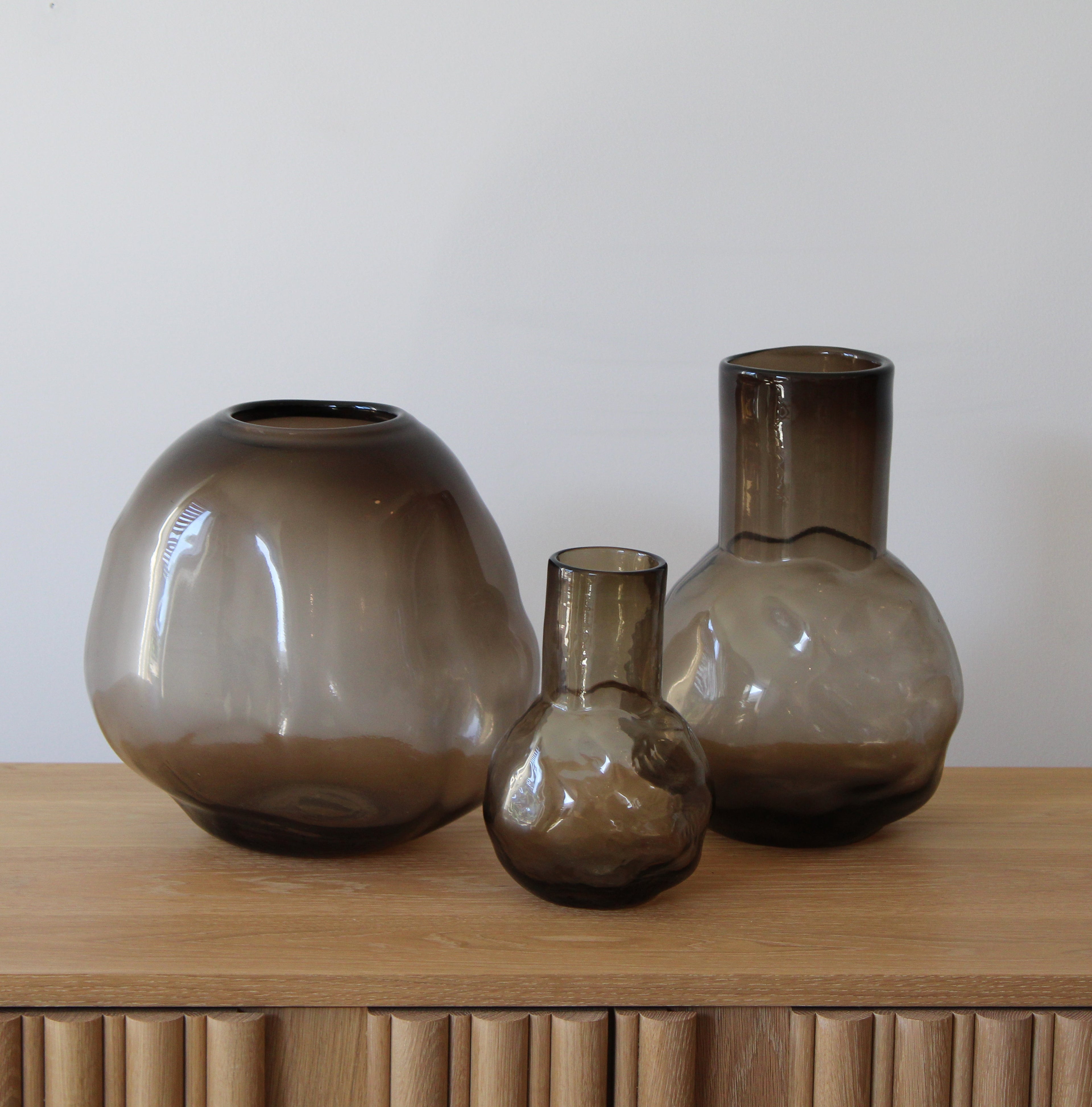 Vase en verre fumé - Petit