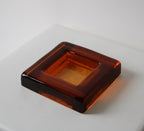Lot de 2 plats vintage en verre ambré