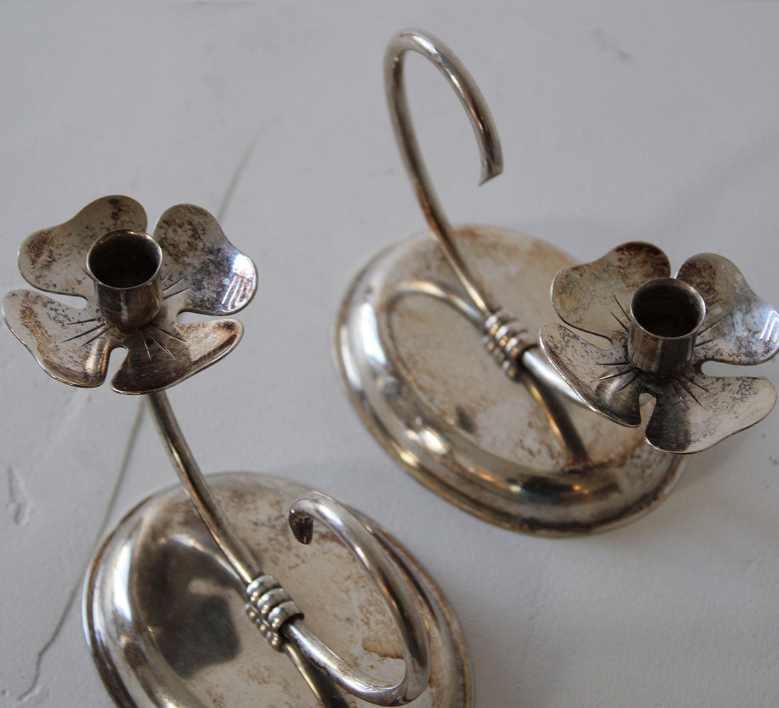 Bougeoirs vintage Clover | Lot de 2