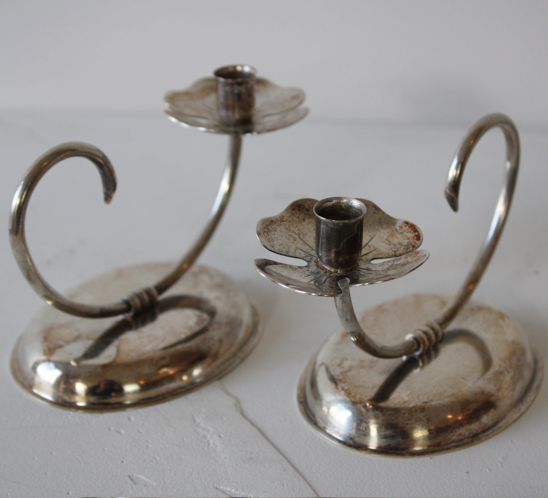 Bougeoirs vintage Clover | Lot de 2