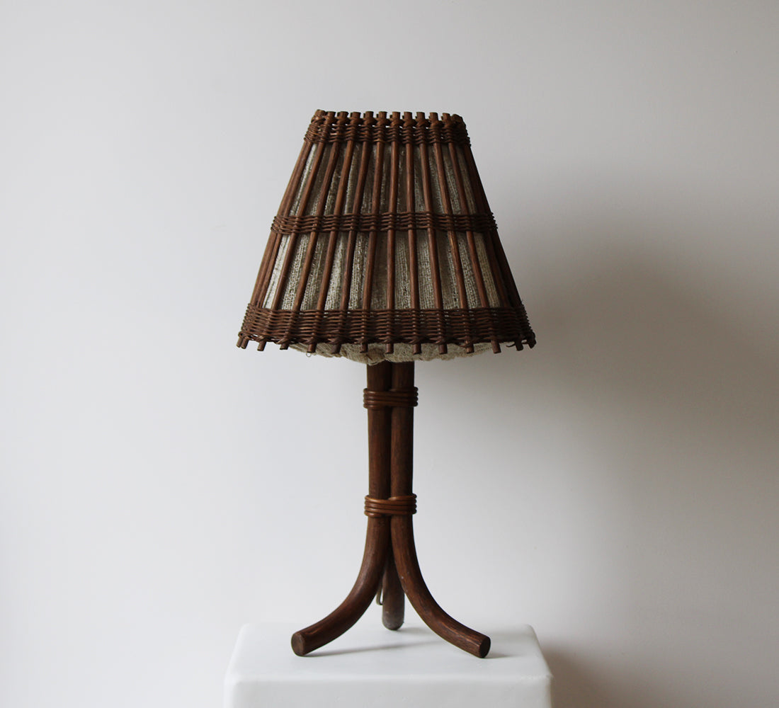 Lampe de table vintage en bambou