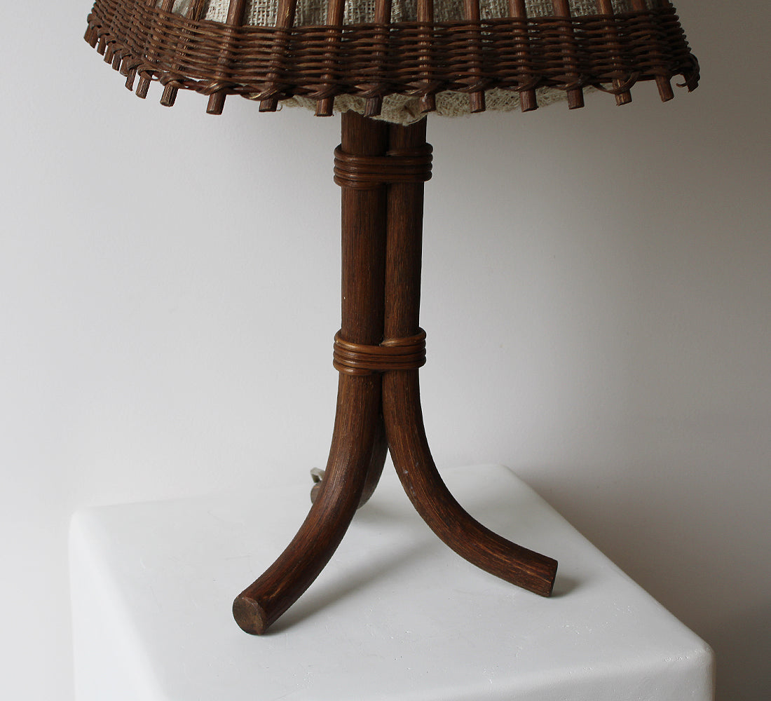 Lampe de table vintage en bambou