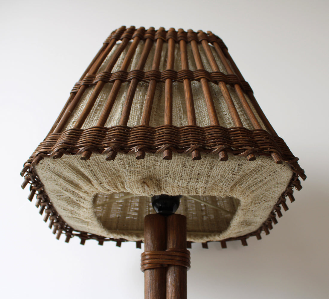 Lampe de table vintage en bambou