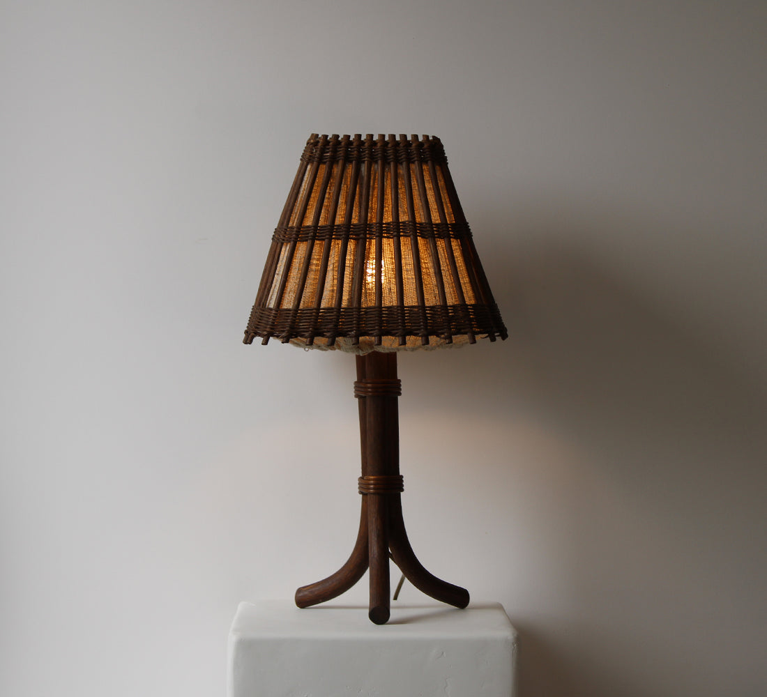 Lampe de table vintage en bambou