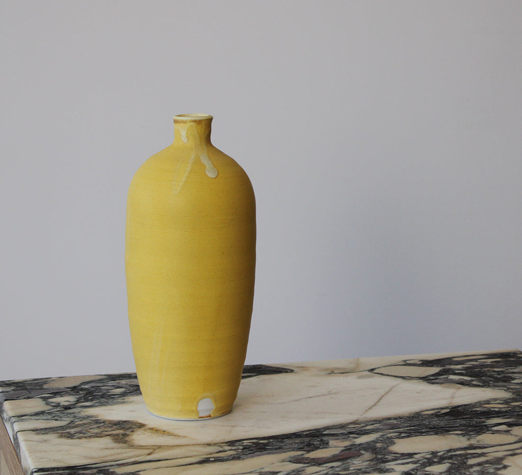 Vase jaune mat