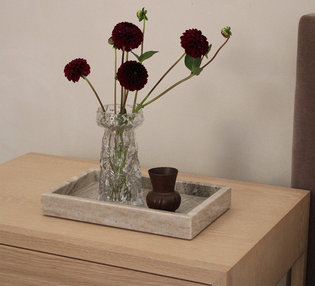 Vase en verre brutaliste vintage