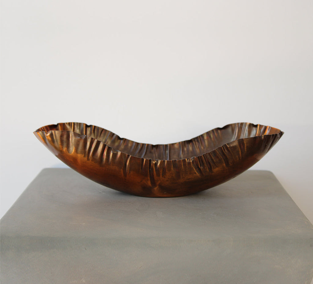 Bol oblong vintage en cuivre