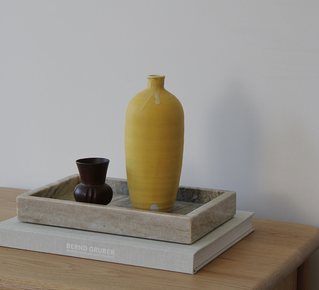 Vase jaune mat